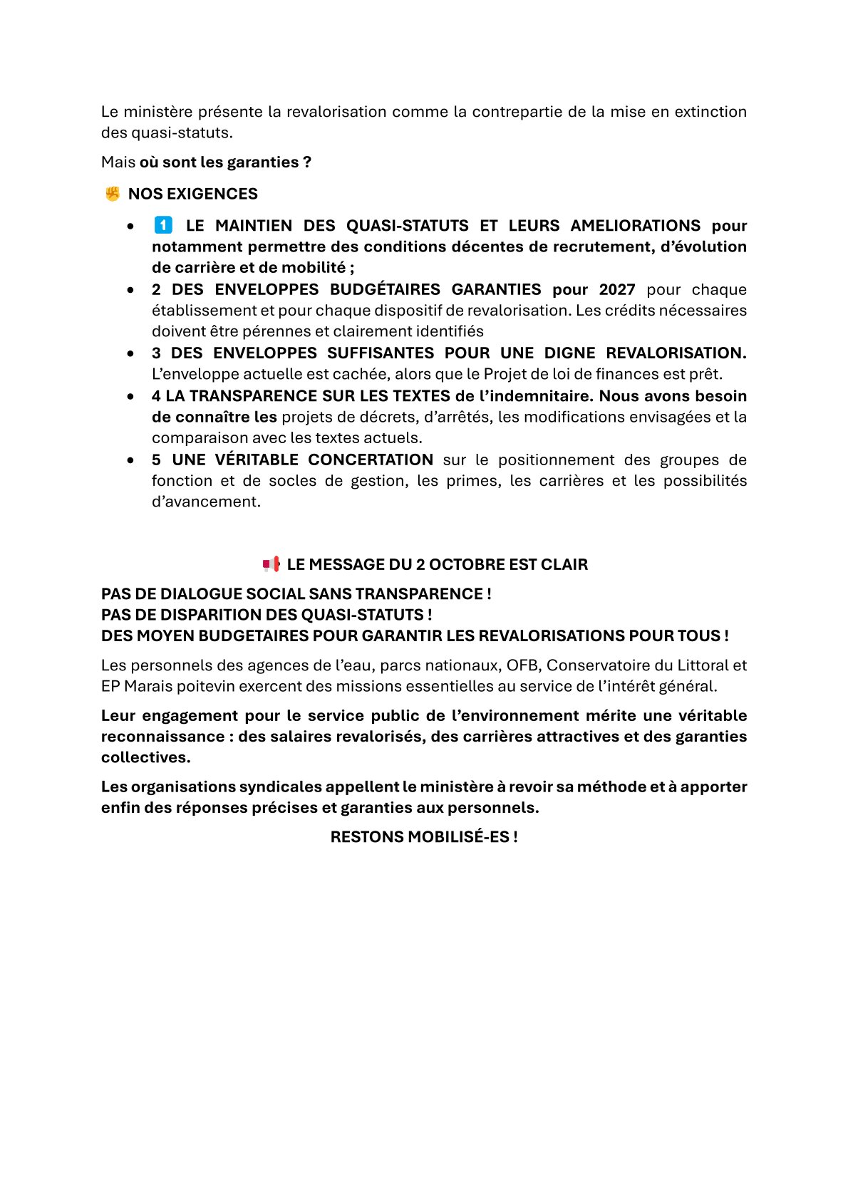 20261002 flash info intersyndicale CSAM P2
